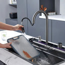 Multifunctional Kitchen Sink with Adjustable Dual Waterfall
