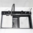 Multifunctional Kitchen Sink with Adjustable Dual Waterfall