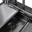 Multifunctional Kitchen Sink with Adjustable Dual Waterfalls