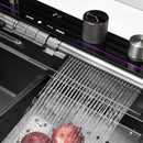 Multifunctional Kitchen Sink with Adjustable Dual Waterfall
