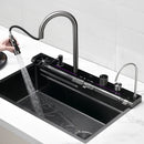 Multifunctional Kitchen Sink with Adjustable Dual Waterfall