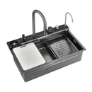 Multifunctional Kitchen Sink with Adjustable Dual Waterfall