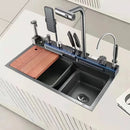 Modern 20-in-1 Multifunctional Kitchen Sink with Dual Waterfalls