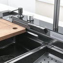 Modern Multifunctional Kitchen Sink with Double Waterfall