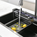 Modern Multifunctional Kitchen Sink with Double Waterfall