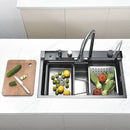 Modern Multifunctional Kitchen Sink with Dual Waterfall