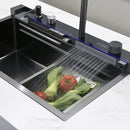 Modern Multifunctional Kitchen Sink with Dual Waterfall