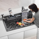 85cm Modern Multifunctional Kitchen Sink with Dual Waterfall 20-in-1