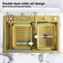60cm High-Quality Multifunctional Kitchen Sink in Gold Color