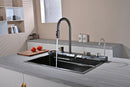 Multifunctional Kitchen Sink with Adjustable Double Waterfall and Dynamic LED Lighting