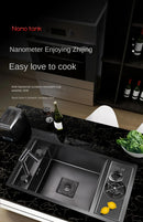 Black Mini Multifunctional Kitchen Sink with Cover
