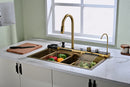 Golden Multifunctional Kitchen Sink with Adjustable Dual Waterfall