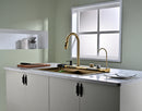 Golden Multifunctional Kitchen Sink with Adjustable Dual Waterfall