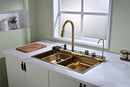 Gold Multifunctional Kitchen Sink with Adjustable Dual Waterfall