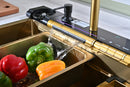Gold Multifunctional Kitchen Sink with Adjustable Dual Waterfall