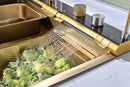 Golden Multifunctional Kitchen Sink with Adjustable Dual Waterfall