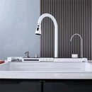 Modern White Multifunctional Kitchen Sink with Double Waterfall
