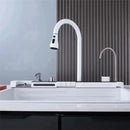 Modern White Multifunctional Kitchen Sink with Dual Waterfall
