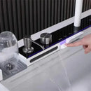 Modern White Multifunctional Kitchen Sink with Dual Waterfall