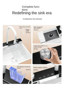 Modern White Multifunctional Kitchen Sink with Double Waterfall