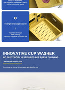 High-Quality Gold Multifunctional Kitchen Sink