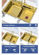 High-Quality Gold Multifunctional Kitchen Sink