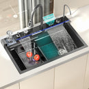 Modern Multifunctional Kitchen Sink with Double Waterfall