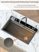 Modern Multifunctional Kitchen Sink with Double Waterfall