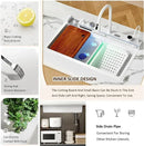 Modern White Multifunctional Kitchen Sink with Dual Waterfall