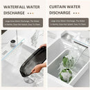 Modern White Multifunctional Kitchen Sink with Double Waterfall