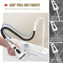 Modern White Multifunctional Kitchen Sink with Double Waterfall