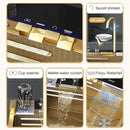 Modern Gold Multifunctional Kitchen Sink with Dual Waterfall