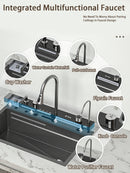 Modern Multifunctional Kitchen Sink with Dual Waterfall