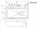 Modern Gold Multifunctional Kitchen Sink with Dual Waterfall W12G
